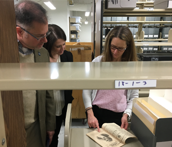 Visitors in the Archival stacks